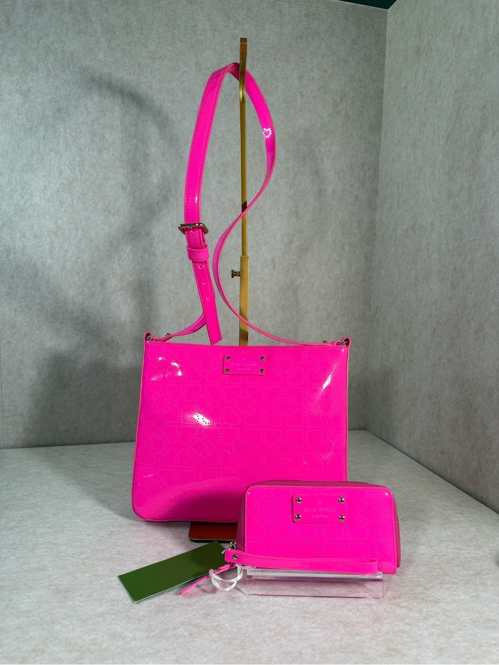 Kate Spade New York Darby Metro Crossbody Bag & Matching Wallet-Neon Pink